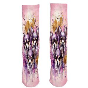 Chihuahuas Sublimated front and back Adult Crew Socks